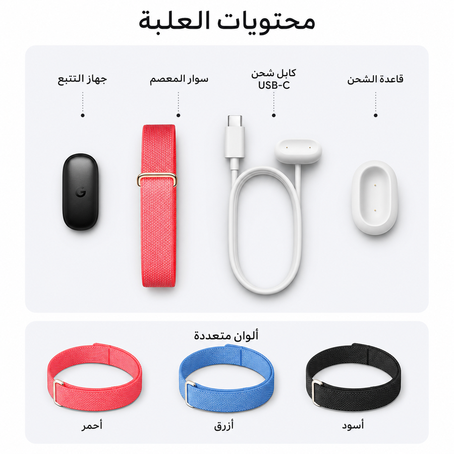 Google Fitbit Air جهاز تتبع صحي بدون شاشة، سوار ذكي لمتابعة الصحة والنوم والتعافي مع Google Health 