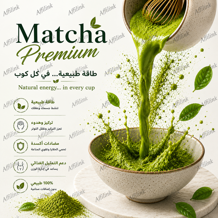ماتشا بريميوم اليابانية – انتعاش طبيعي ونكهة غنية في كل كوب