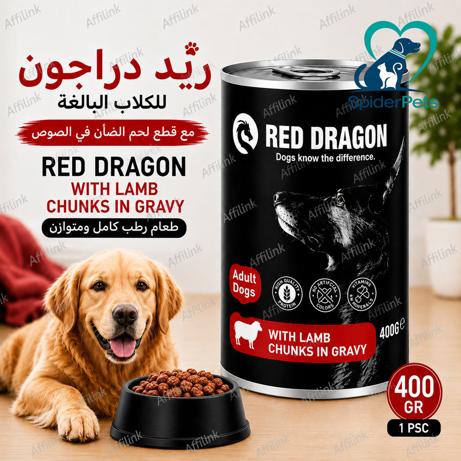 قطع لحم الضأن بالصوص للكلاب البالغة