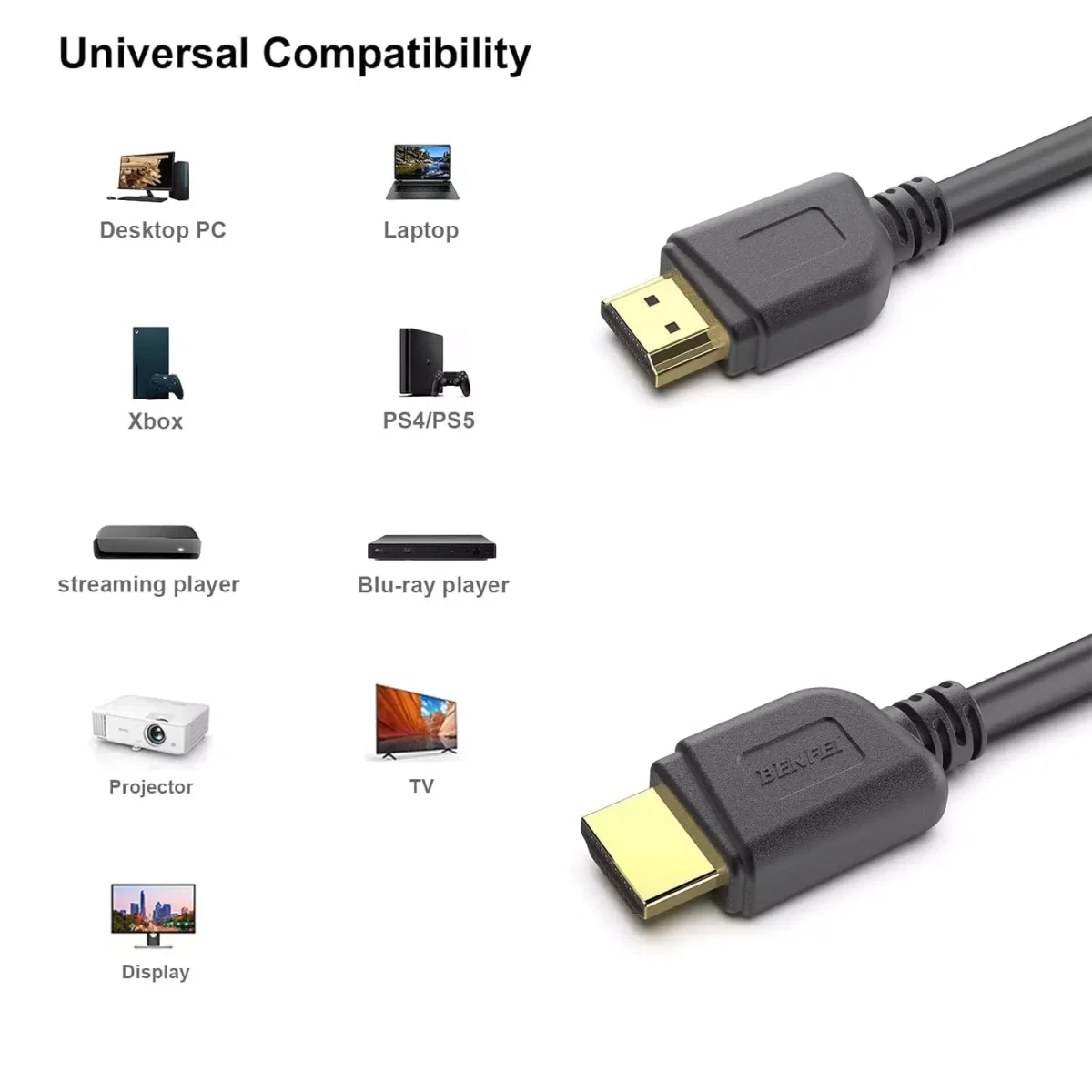 كابل  HDMI 2.0 Cable 4K (1.8 Meter) مستورد عالي الجودة