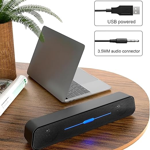 ساوند بار  Kisonli i-520 اضاءة زرقاء- لون اسود USB