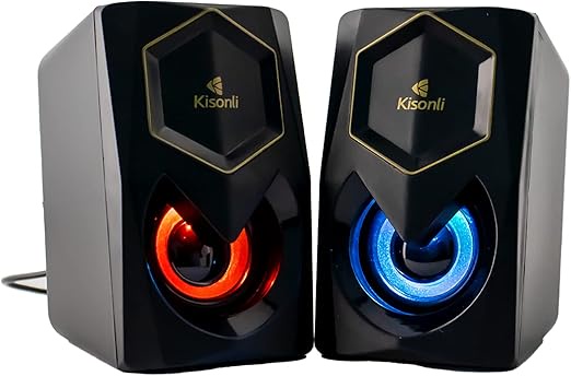 مكبر صوت L-1020 (اسود باضاءة RGB) من كيسونلي - اسود وفضي