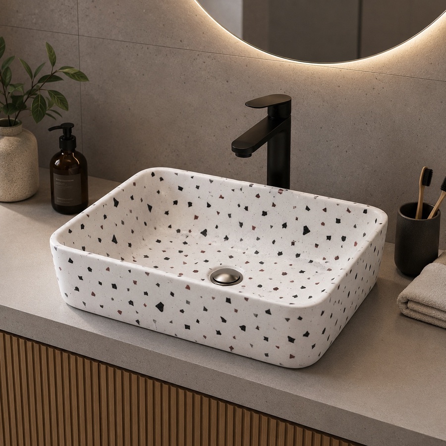 San Pedro "Alba" Premium Terrazzo Countertop Basin (48cm)