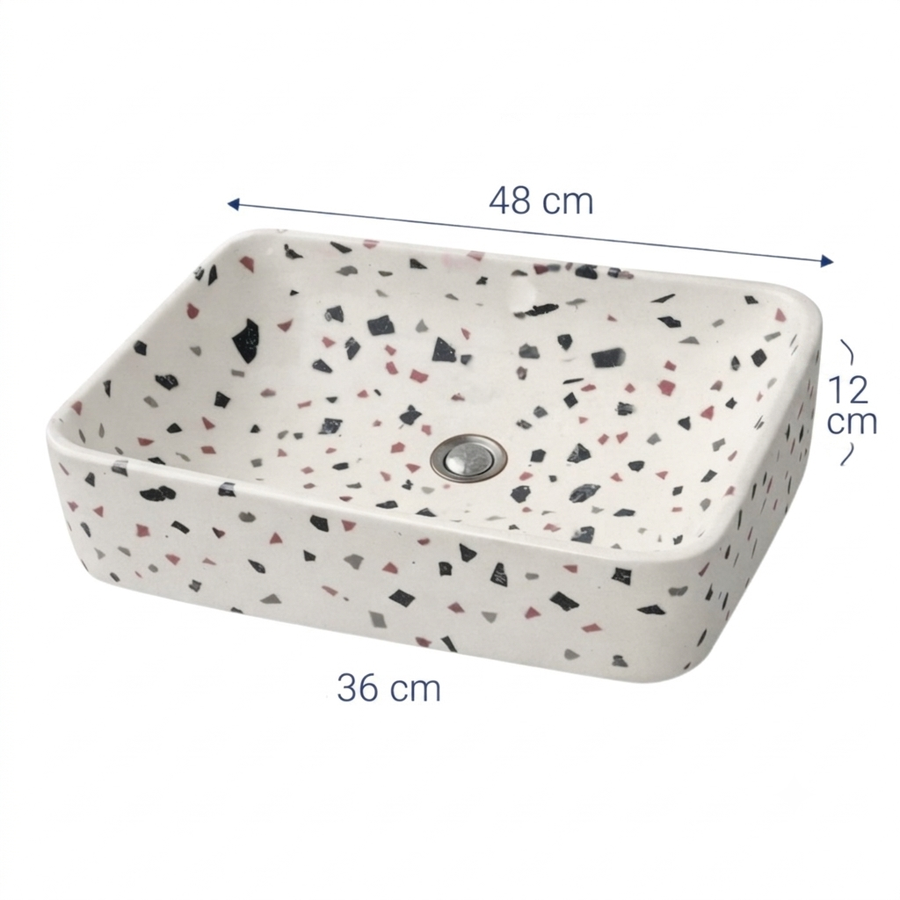 San Pedro "Alba" Premium Terrazzo Countertop Basin (48cm)