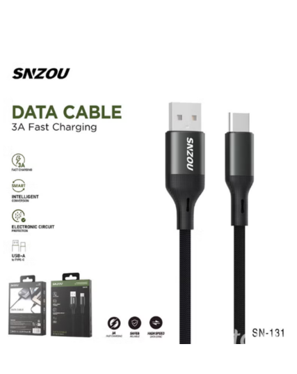 SNZOU SN-131 Smart Charge 3A USB-A to USB-C Fast Charging Cable 1M