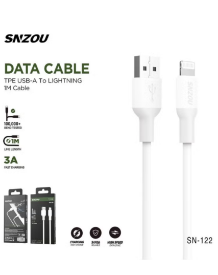 SNZOU SN-122 Quick Charge 3A USB-A to Lightning Cable 1M