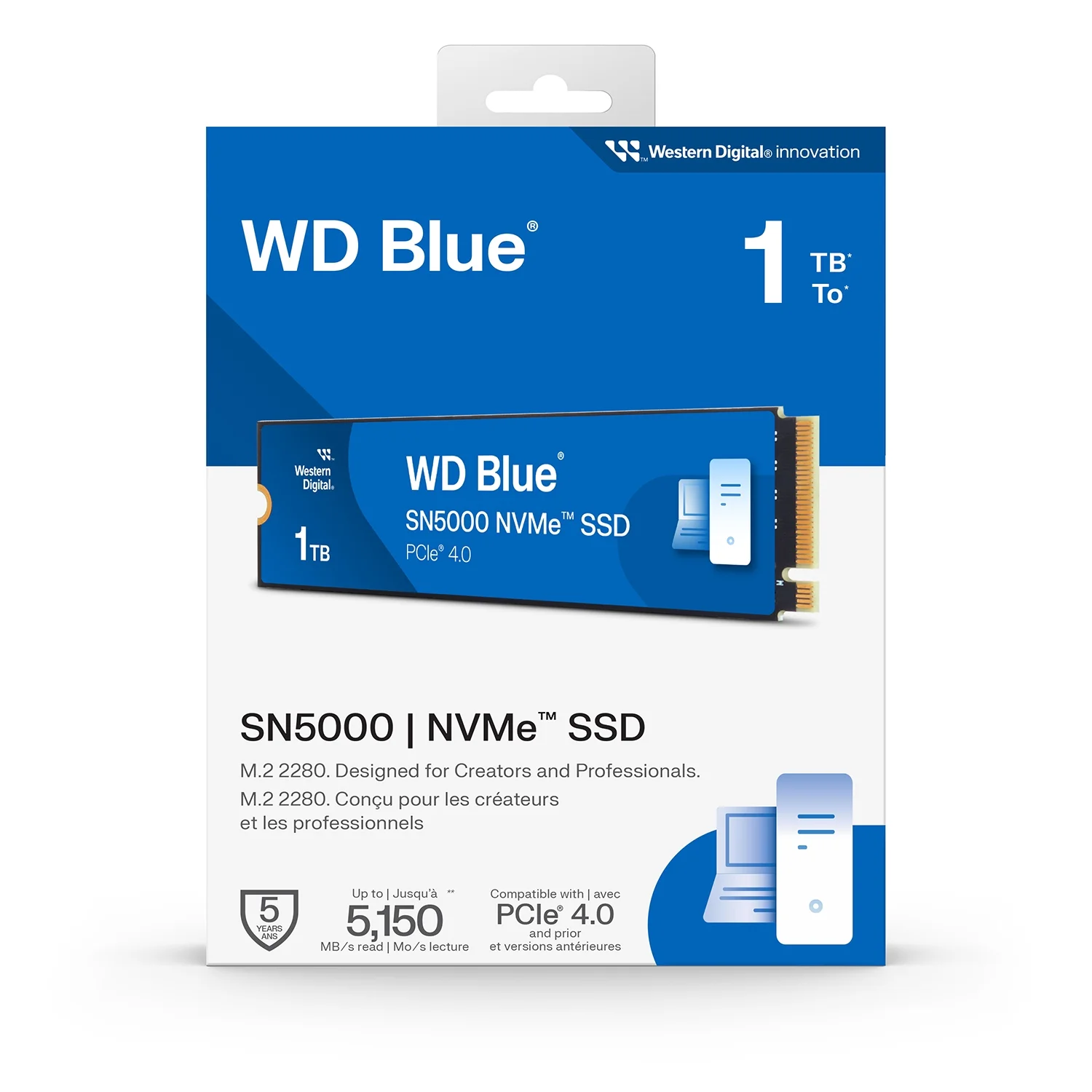 (WD Blue SN5000 NVMe™ SSD 1TB (M.2 2280, PCIe Gen4 x4