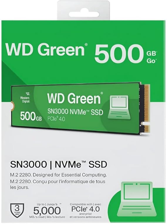 WD Green SN3000 500Gb M2 Nvme SSD