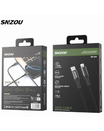 SNZOU SN-134 Power Sync 27W USB-C to Lightning Fast Charging Cable