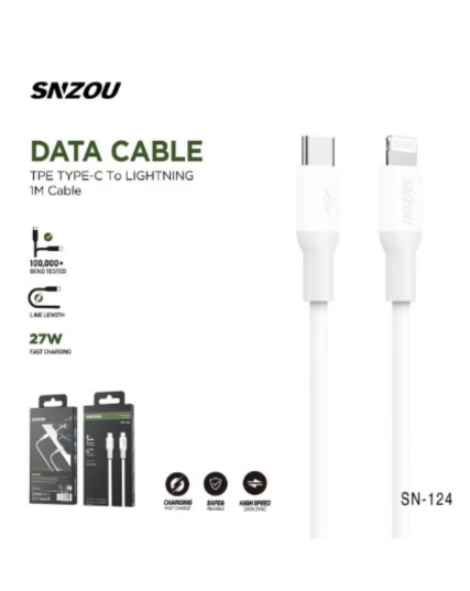SNZOU SN-124 QuickCharge 27W USB-C to Lightning Fast Charging Cable