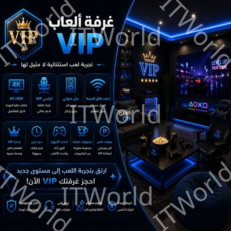 غرفة الألعاب VIP – أحدث الأجهزة، إنترنت فائق السرعة، وراحة استثنائية