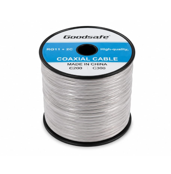 كابل GOODSAFE RG174 بطول 200 متر Video + Power CCTV