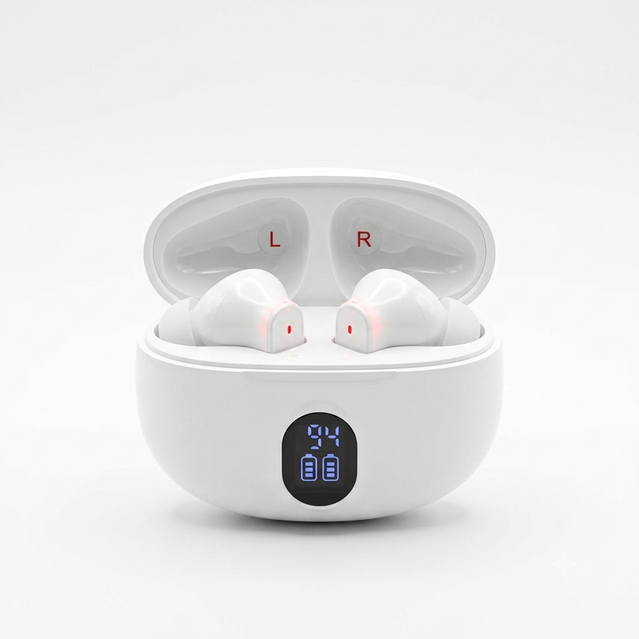سماعة Oraimo OR6 TWS اللاسلكية – Bluetooth 5.3، صوت Hi-Fi، شاشة LED، منفذ Type-C