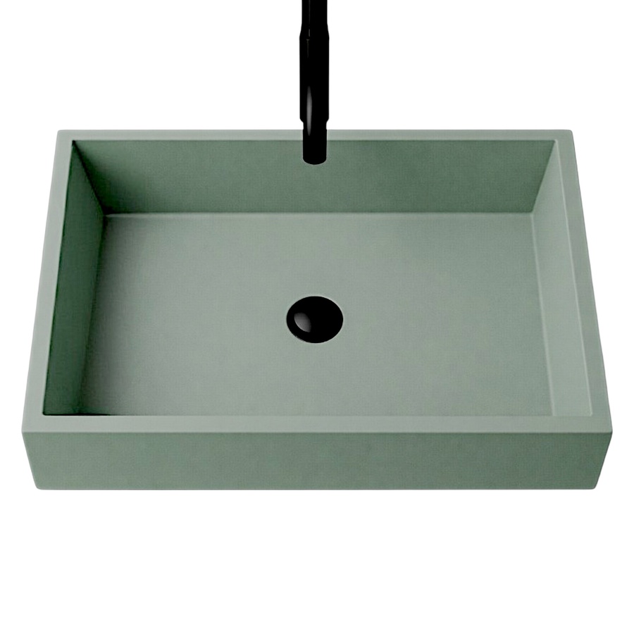 San Pedro "Oliva" Premium Matte Green Vessel Basin (48cm) | 13-Yr Warranty
