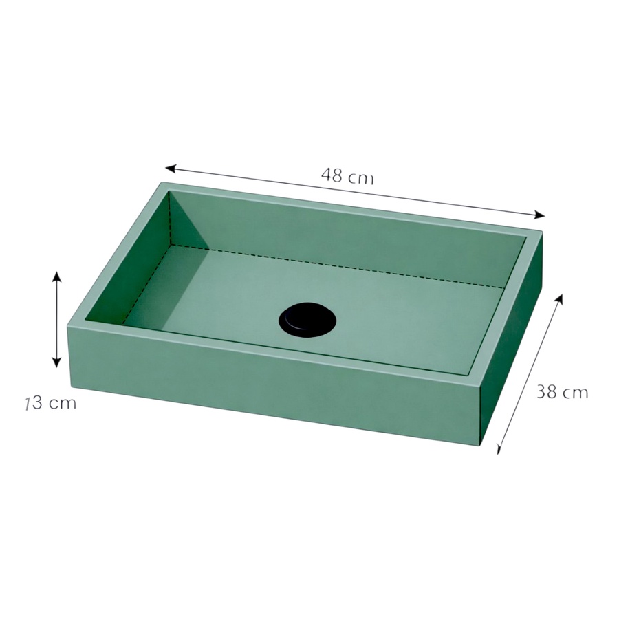 San Pedro "Oliva" Premium Matte Green Vessel Basin (48cm) | 13-Yr Warranty