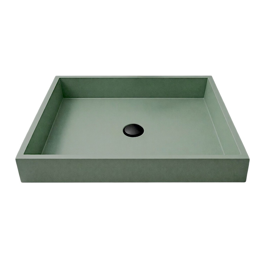 San Pedro "Oliva" Premium Matte Green Vessel Basin (48cm) | 13-Yr Warranty