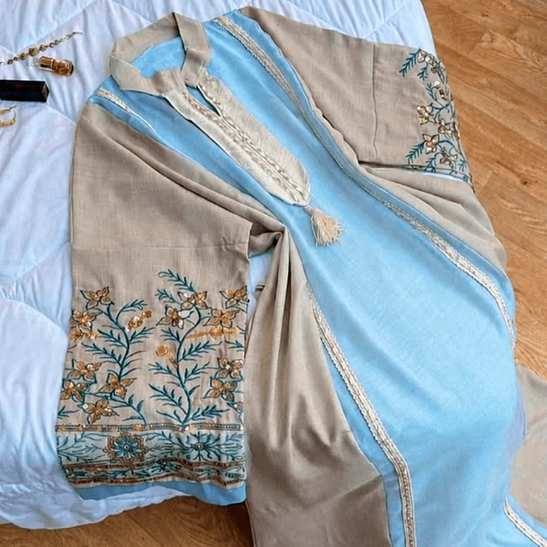 Brocaded Linen Dress