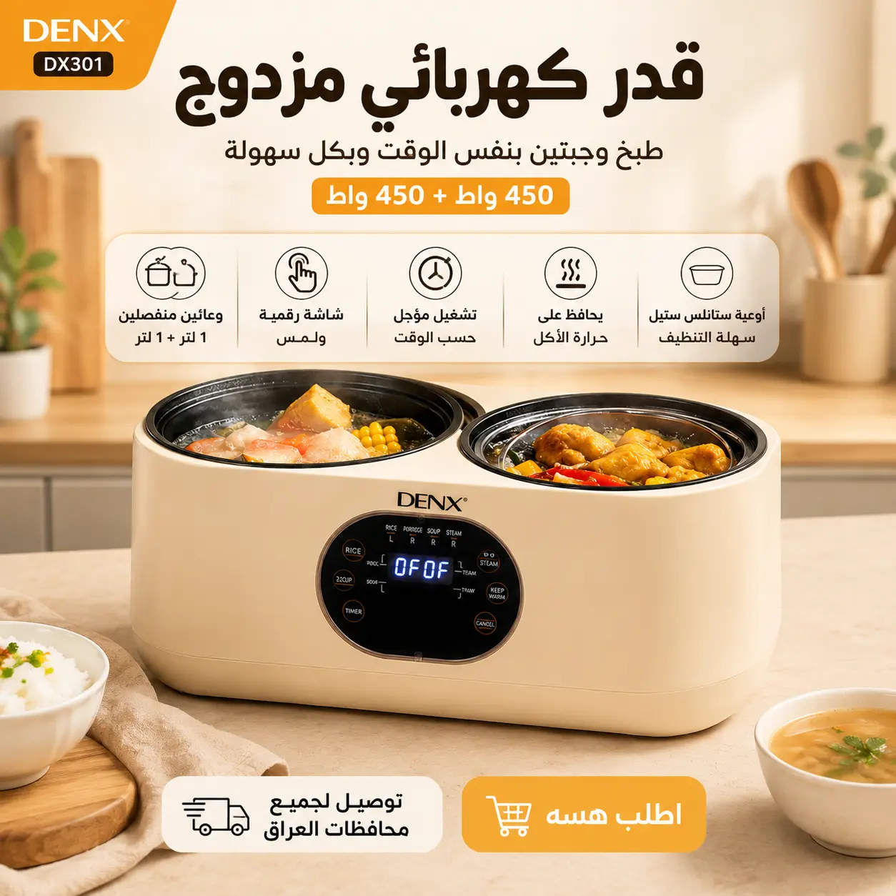 قدر DENX الكهربائي المزدوج