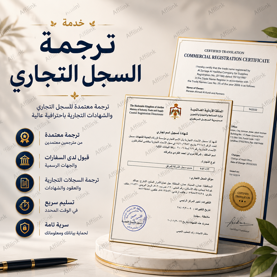 ترجمة السجل التجاري المعتمدة