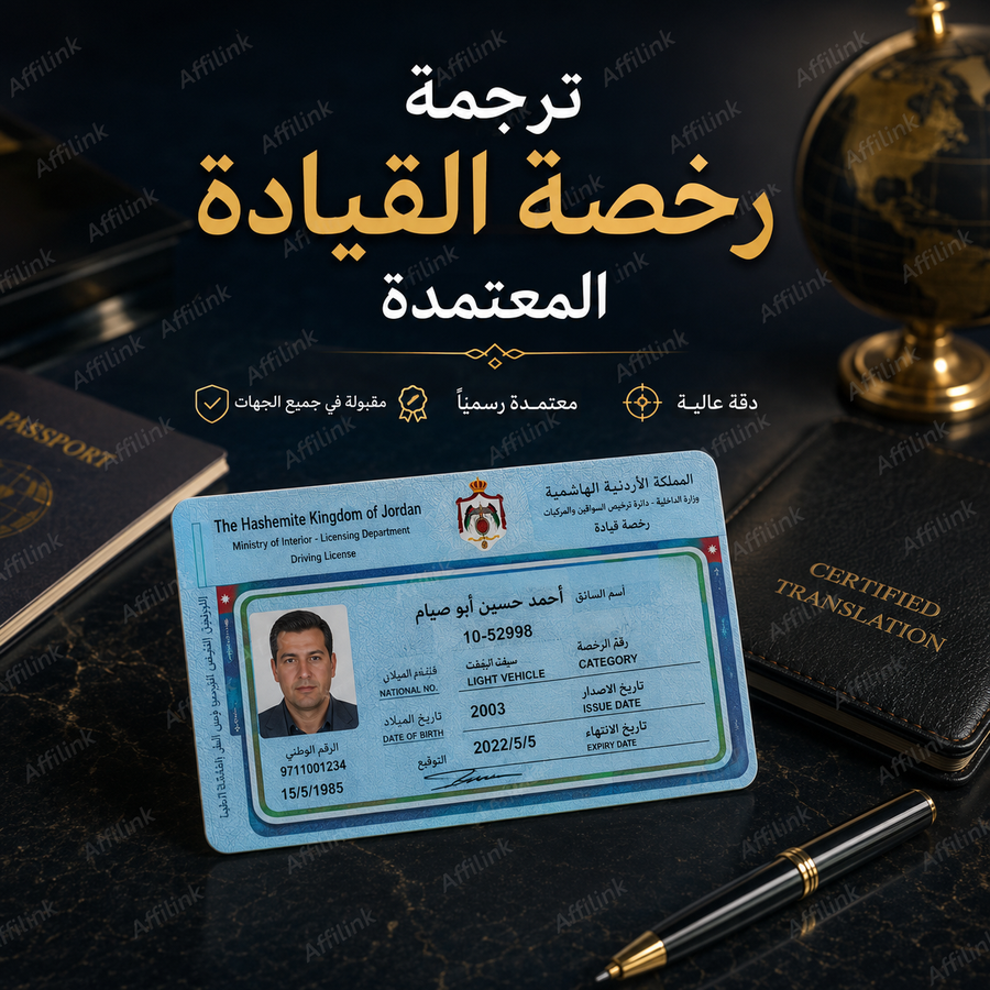 ترجمة رخص القيادة الأردنية المعتمدة
