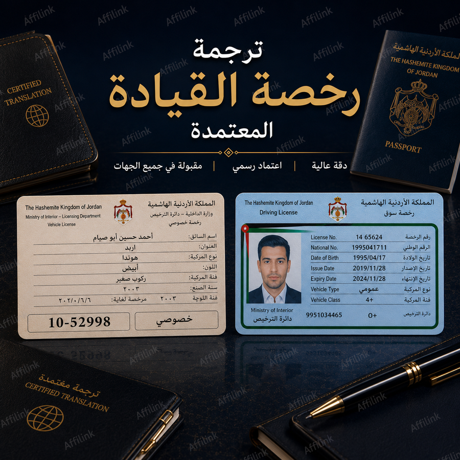 ترجمة رخص القيادة الأردنية المعتمدة