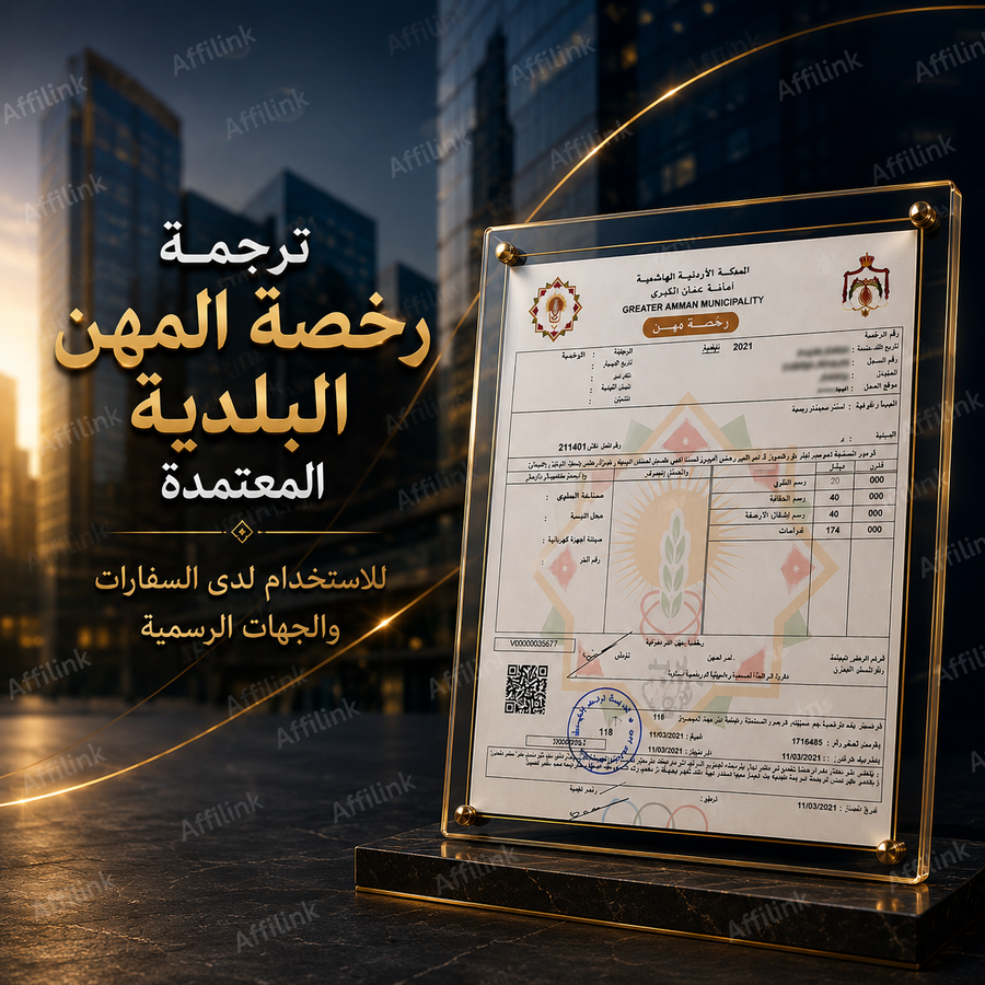 ترجمة رخصة المهن البلدية المعتمدة