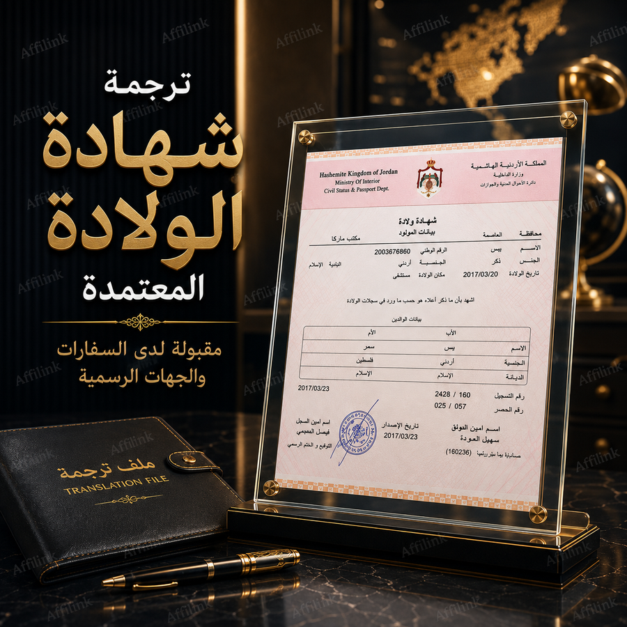 ترجمة شهادة الولادة الاردنية المعتمدة