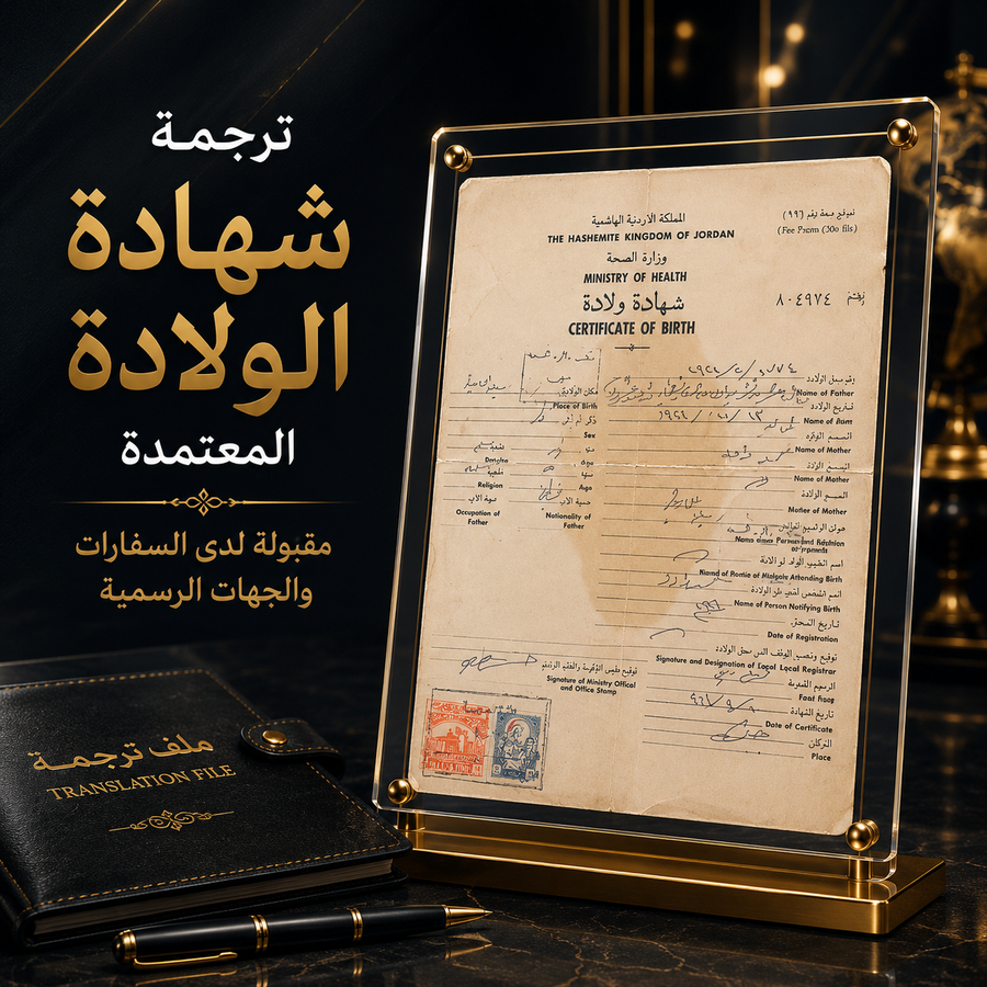 ترجمة شهادة الولادة الاردنية المعتمدة