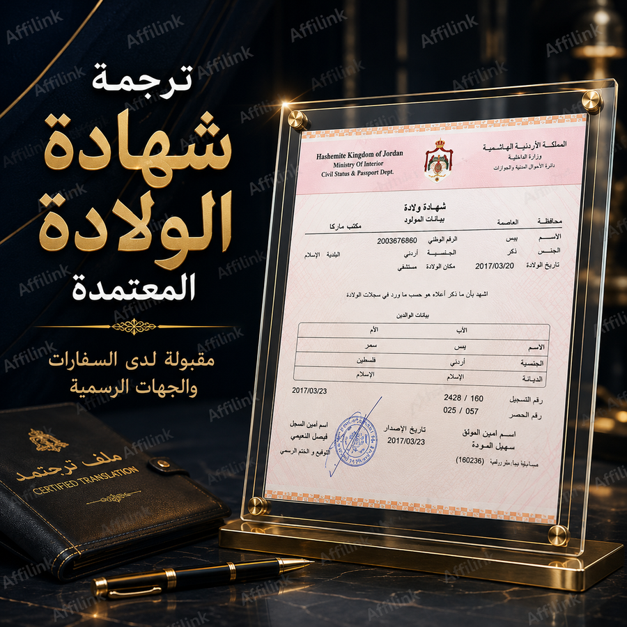 ترجمة شهادة الولادة الاردنية المعتمدة