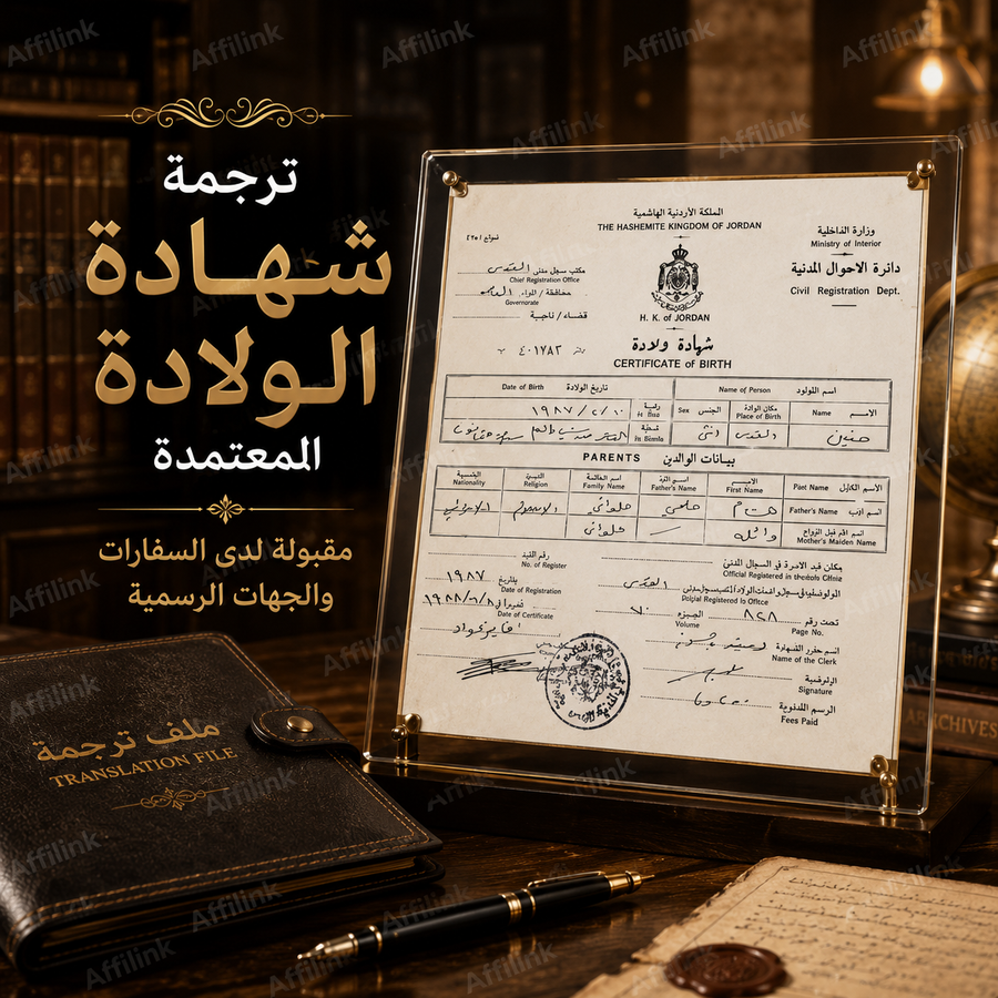 ترجمة شهادة الولادة الاردنية المعتمدة