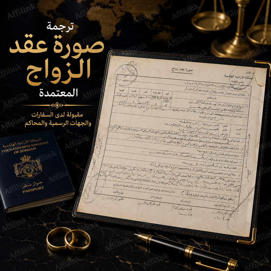 ترجمة عقد الزواج الاردني المعتمد