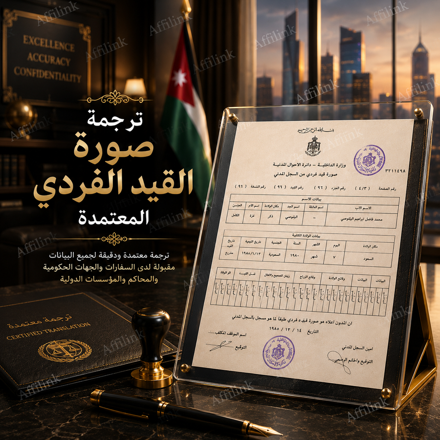 ترجمة صورة القيد الفردي المعتمدة