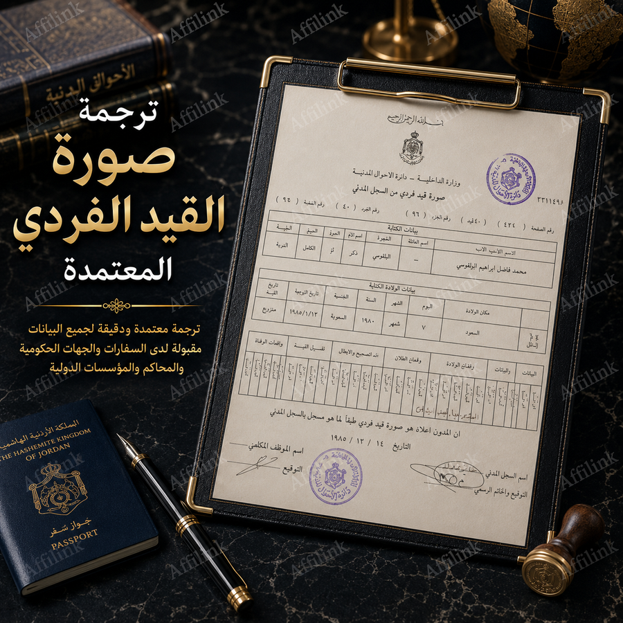 ترجمة صورة القيد الفردي المعتمدة