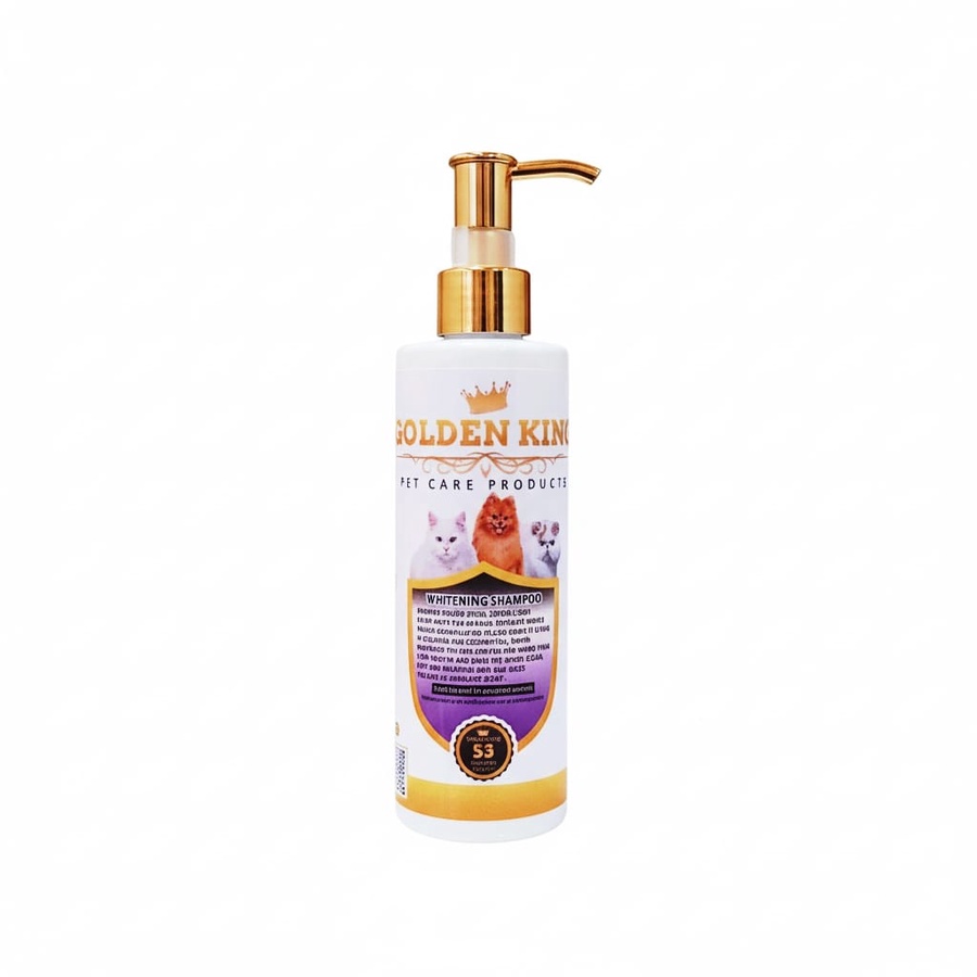 شامبو التفتيح والعناية لشعر القطط - Golden King S3 Whitening Shampoo