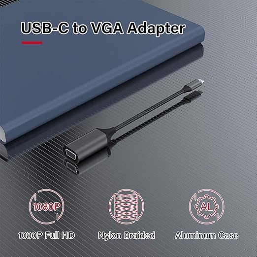 Upgrow USB-C to VGA Adapter 1080P Type-C Video Converter 