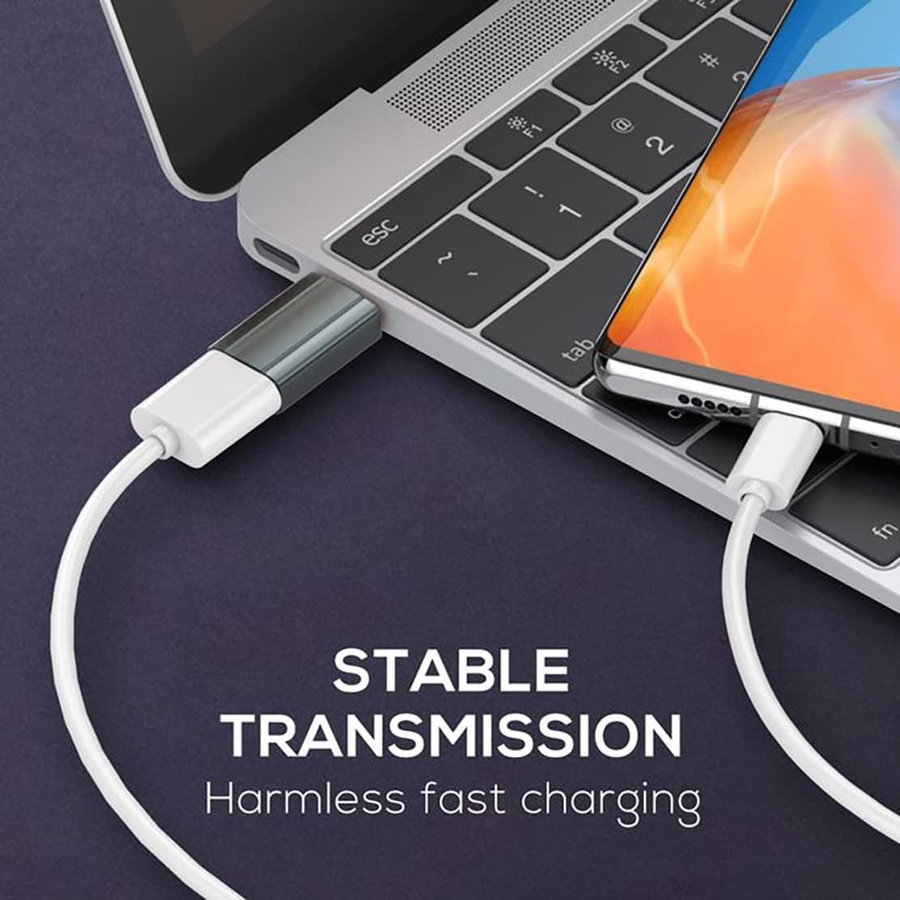 LDNIO LC140 USB-A to USB-C Adapter | Gray Aluminum OTG Converter