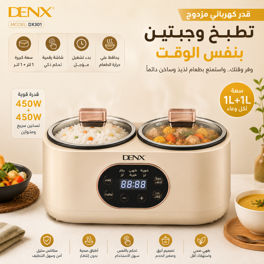 قدر كهربائي مزدوج DENX 450 واط