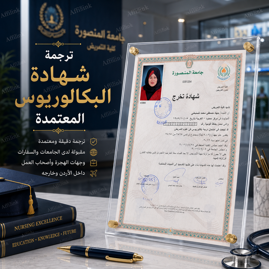 ترجمة شهادة البكالوريوس المعتمدة
