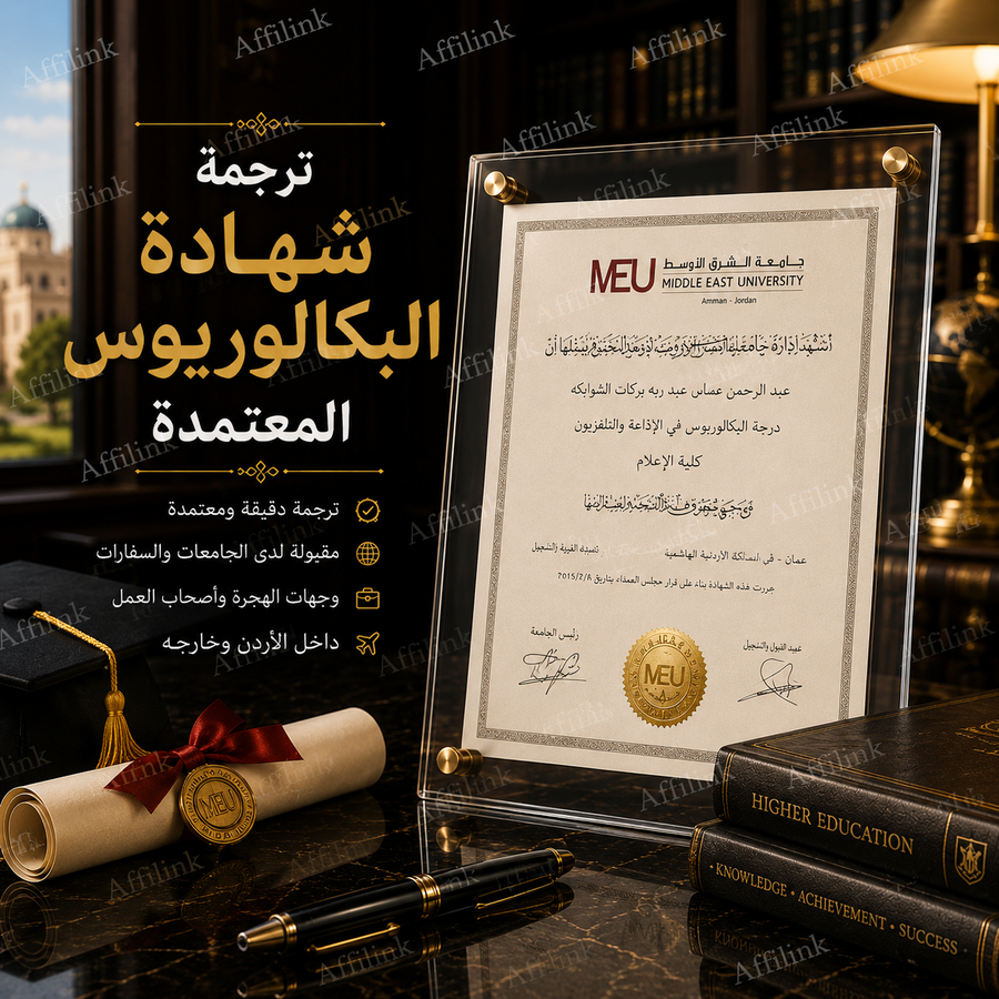 ترجمة شهادة البكالوريوس المعتمدة