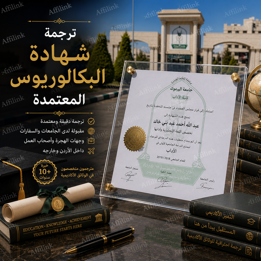 ترجمة شهادة البكالوريوس المعتمدة