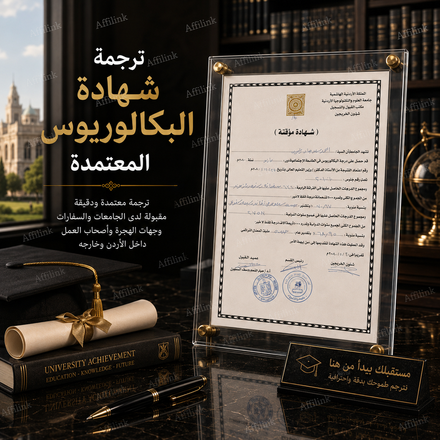 ترجمة شهادة البكالوريوس المعتمدة
