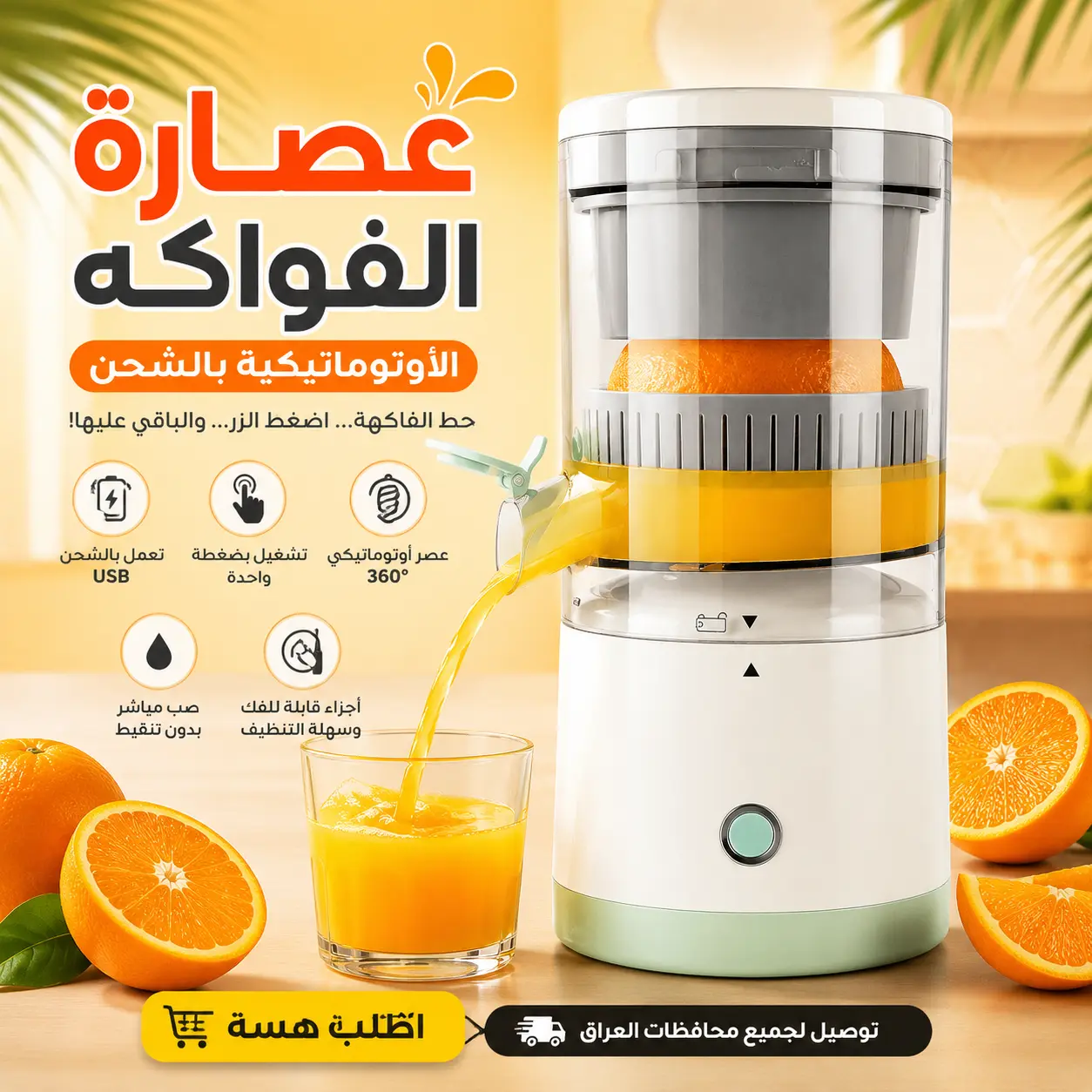 عصارة الفواكه الأوتوماتيكية التي تعمل بالشحن