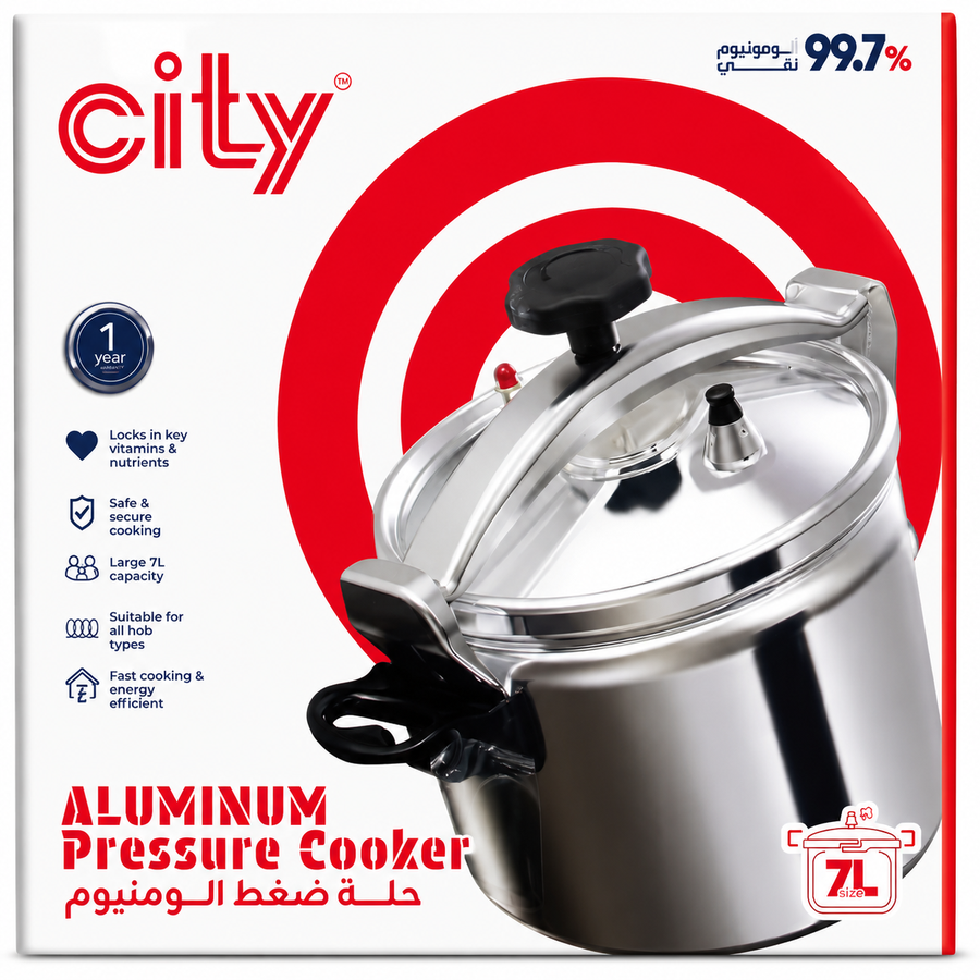 ALUMINUM PRESSURE COOKER 7LITRE