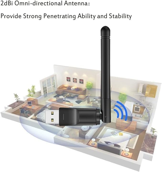Hi-Speed USB WiFi Adapter Smart Plug with Antenna Wireless LAN Adapter