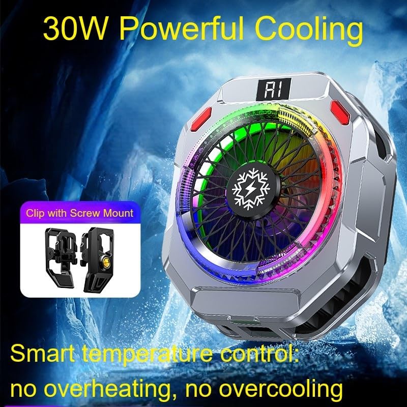 Semiconductor Phone Cooler 30W Powerful Cooling Smart Temperature Control 5 Adjustable Modes RGB Lights Extreme Cooling product thumbnail 8