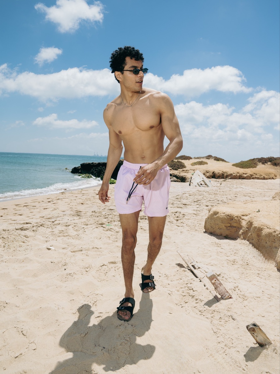 DRIP Pink Check Swim Shorts