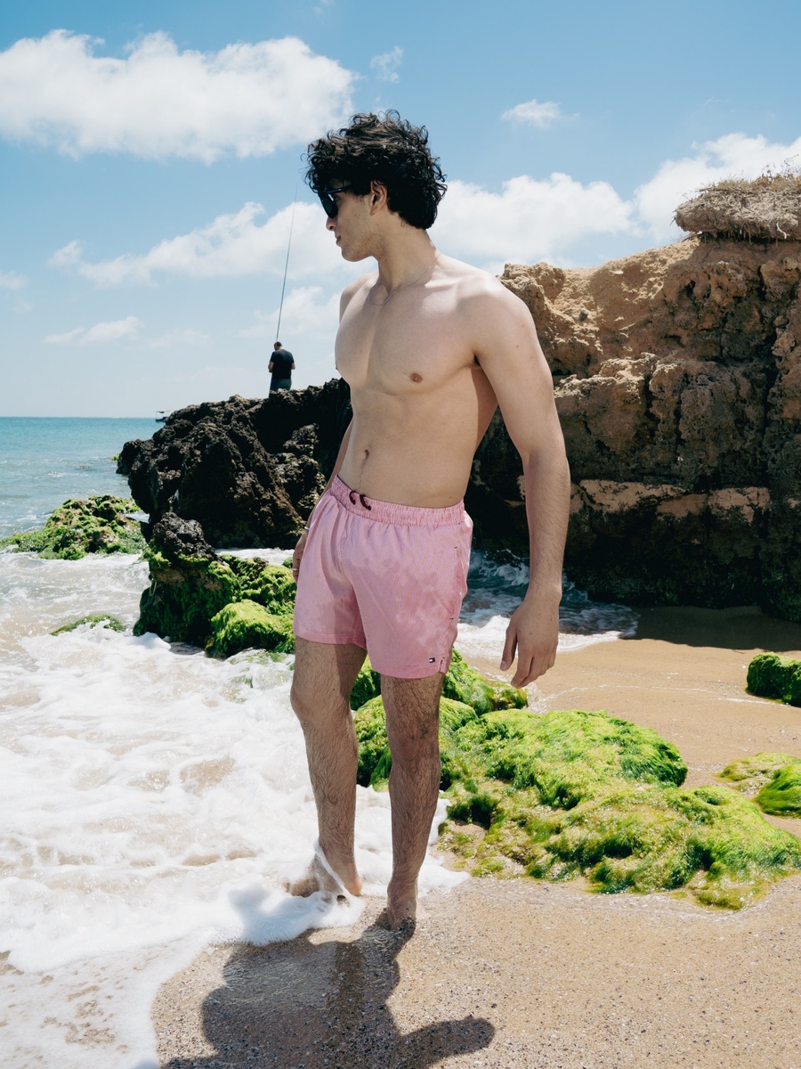 DRIP Pink Check Swim Shorts