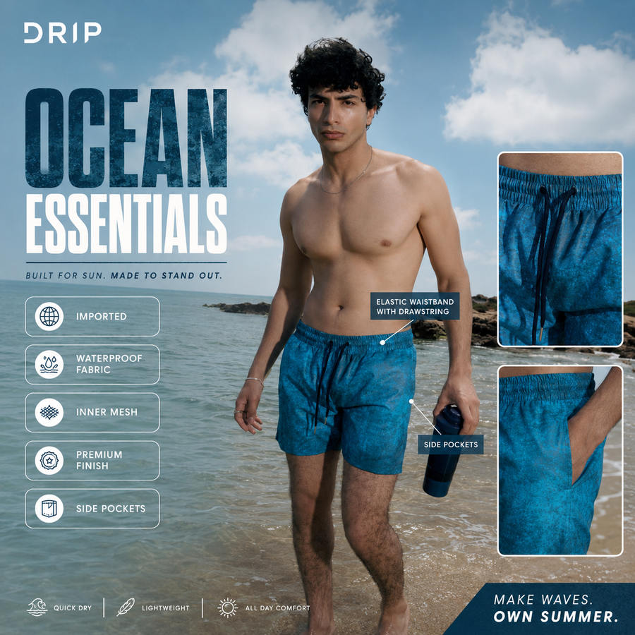 DRIP Ocean Blue Swim Shorts