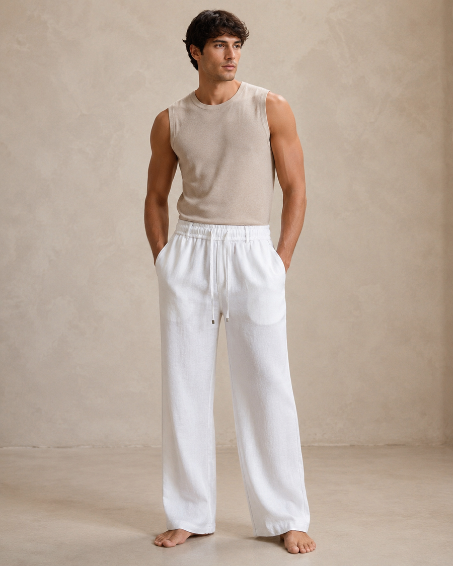 DRIP White Linen Pants