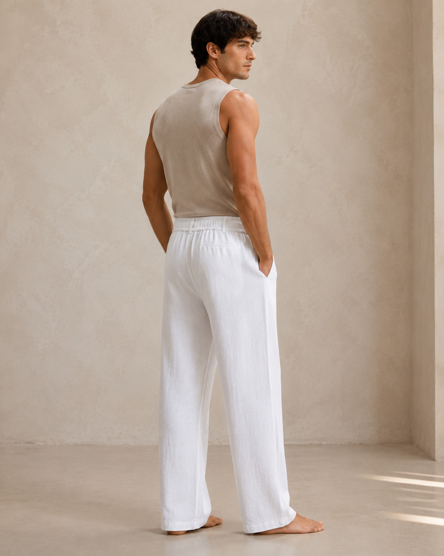 DRIP White Linen Pants
